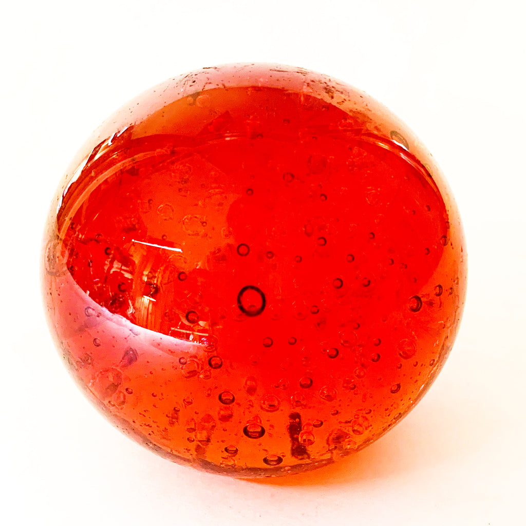Colored RED Glass Round Crystal Ball Paper Weight