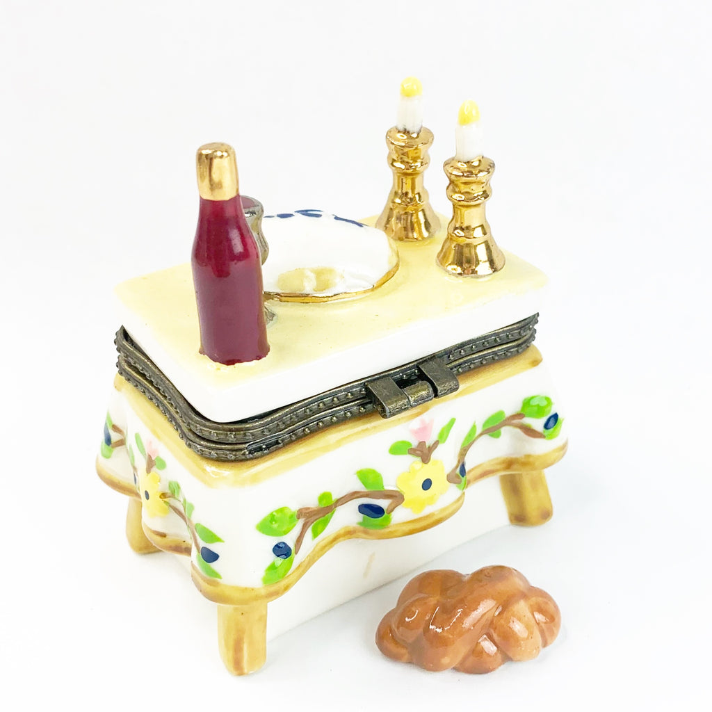 Porcelain Hinged Trinket Box Jewish Passover