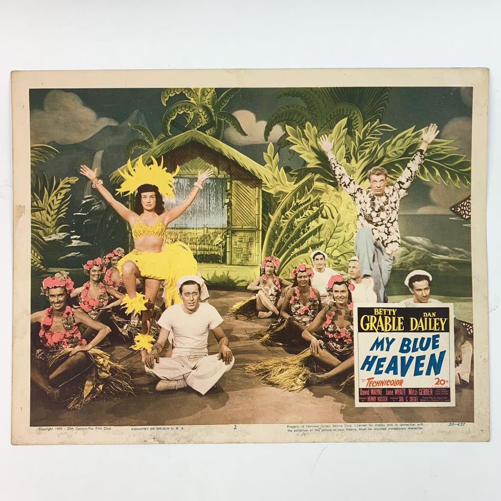 My Blue Heaven 1950 Technicolor Betty Grable Dan Dailey 11X14 Lobby Card