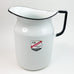 US Quality White And Black Trim Enameled Ware 4 qt. Pitcher. US Stamping Co