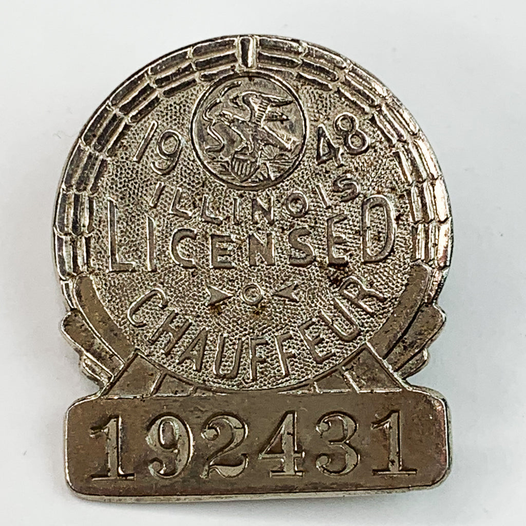 Vintage 1948 Licensed Chauffeur Badge Pin