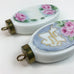 Vintage Yvonne Rector Signed Ceramic Brass Top Ornaments Signed 1996