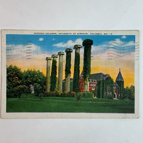 Historic Columns University Of Missouri Columbia MO Postcard