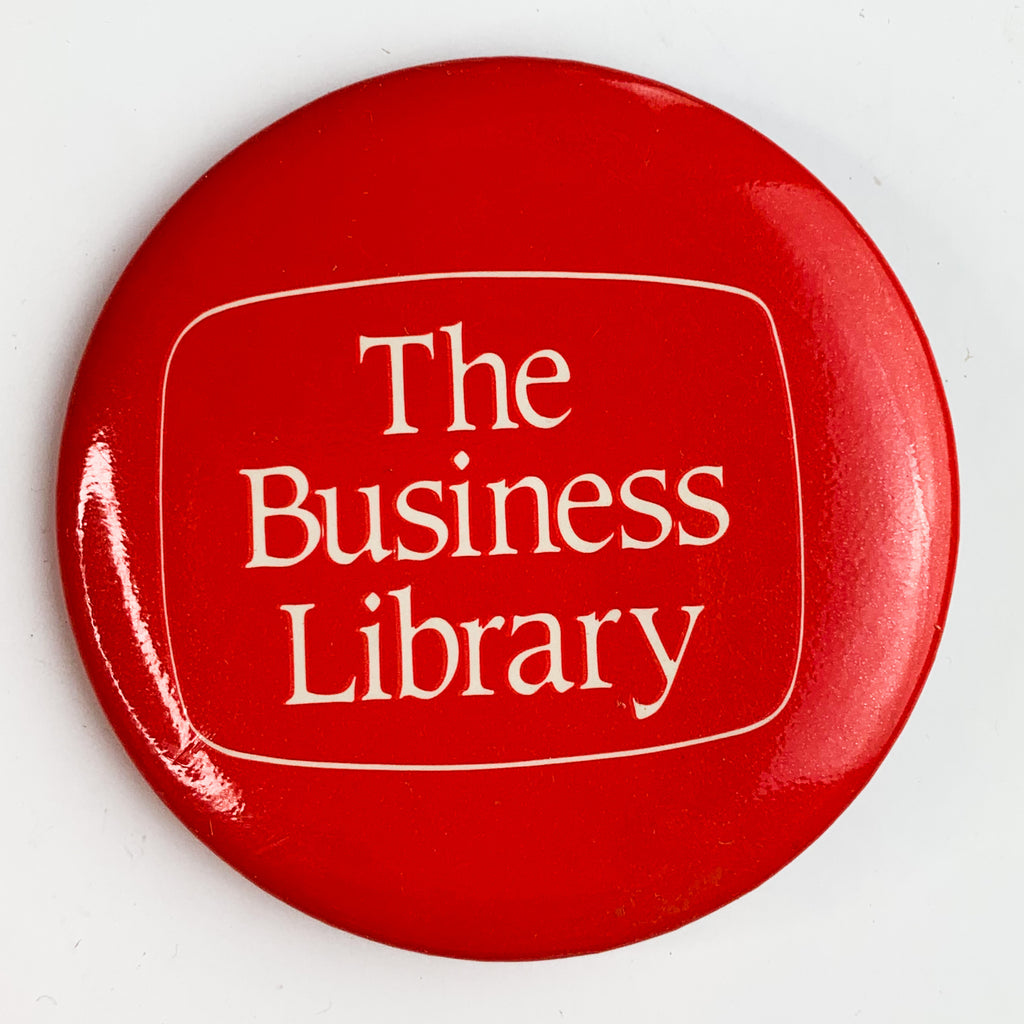 Vintage The Business Library Pin Pinback Button