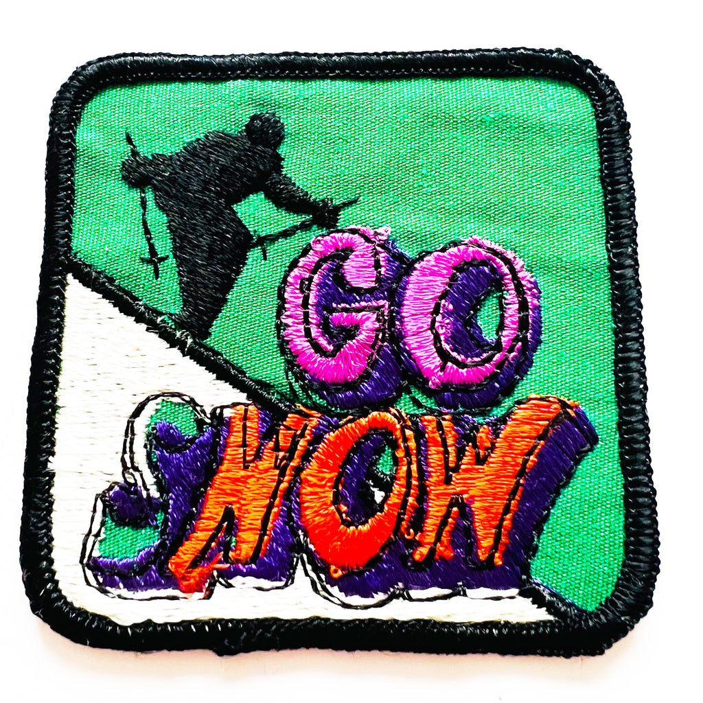 Vintage Go Snow Skiing Souvenir Patch