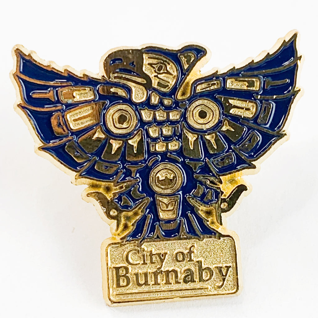 City of Burnaby Canada Metal & Blue Enamel Lapel Pin