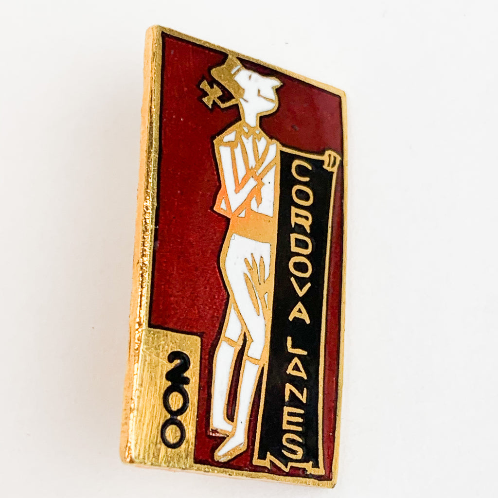 Vintage Cordova Lanes 200 Bowling Pinback Lapel Japan Pin