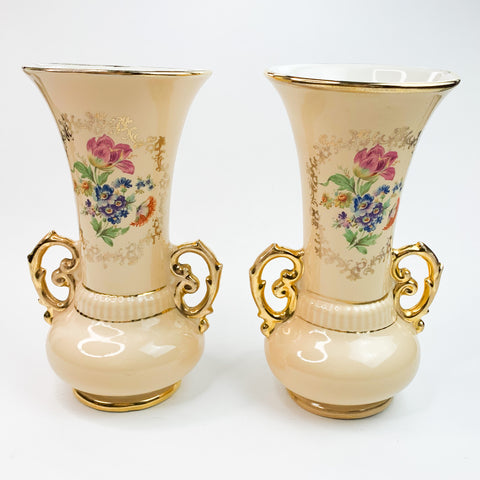 Vintage ABINGDON 9” Pottery Vases Set