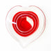 Vintage Glass Red Clear White Swirl Heart Paperweight