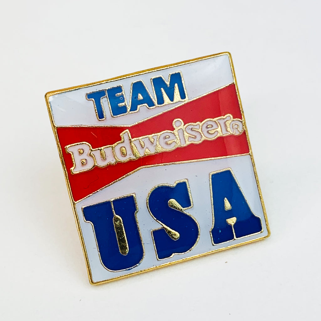 Vintage Team Budweiser USA Enamel Anheuser-Busch Beer Pin