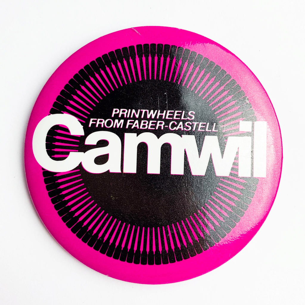 Vintage Camwil Printwheels From Faber-Castell Advertising Pinback Button