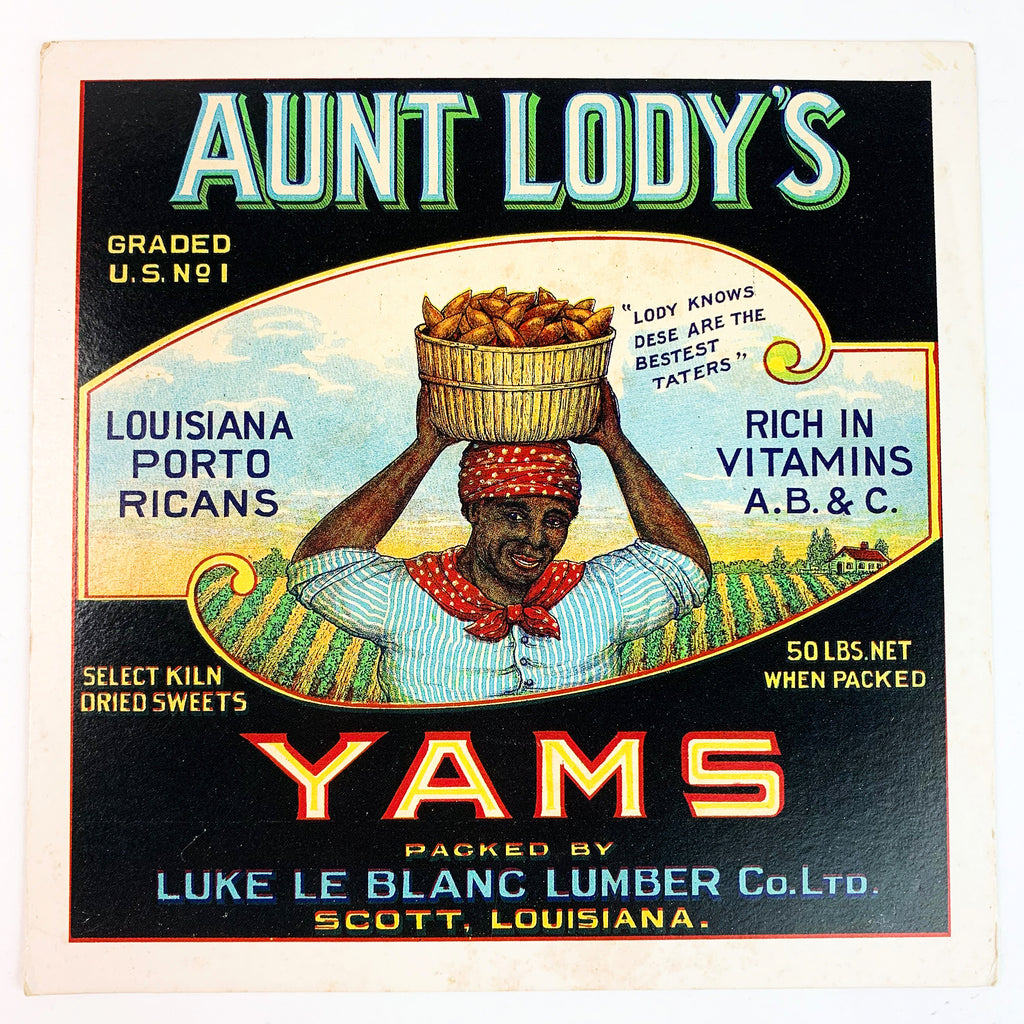 Scott Louisiana Aunt Lody's Yams #1 Sweet Potato Yam Postcard