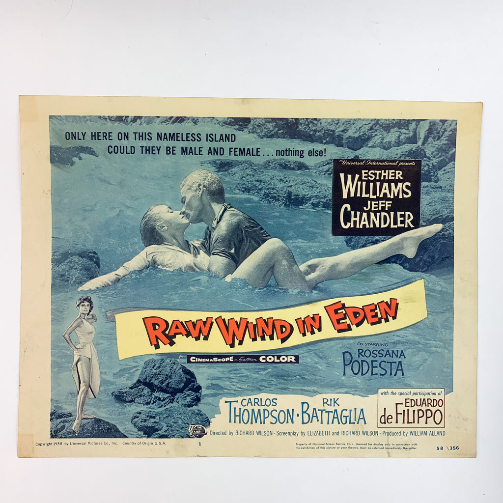 Raw Wind in Eden 1958 CinemaScope Esther Williams Jeff Chandler Lobby Card