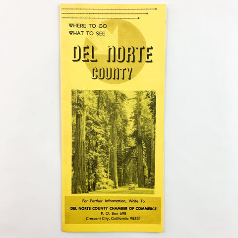 1960s Del Norte County California Vintage Travel Brochure CA Vacation Trip Map