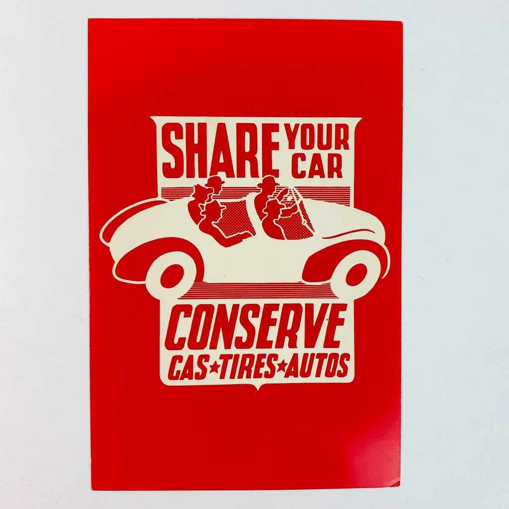 Share Your Car 1940s Rationing Posters National Archives Postcard