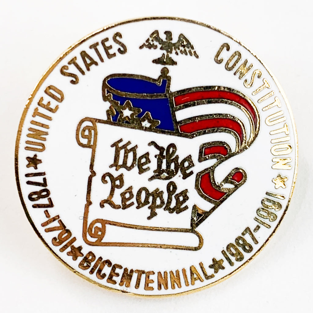 Vintage United States Constitution Bicentennial We the People Lapel Hat Pin