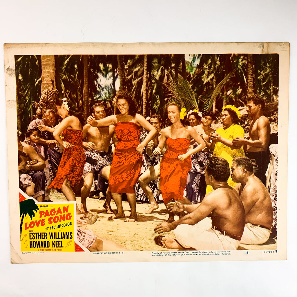 1950 Pagan Love Song MGM Technicolor Esther Willians Howard Keel Lobby Card #8