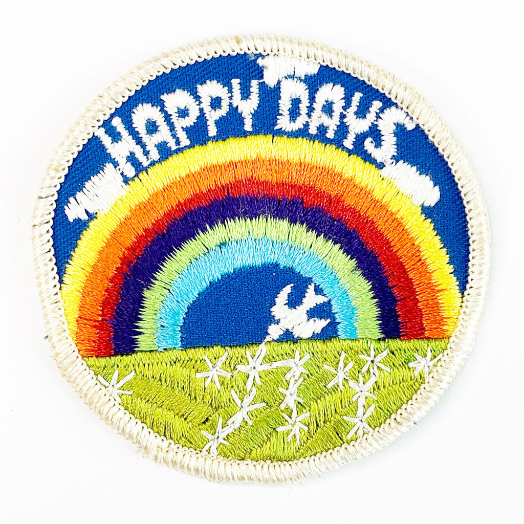 Vintage Happy Days Rainbow Retro Embroidered Patch