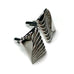 Vintage Cuff Links Silver Tone Ribbed Edge