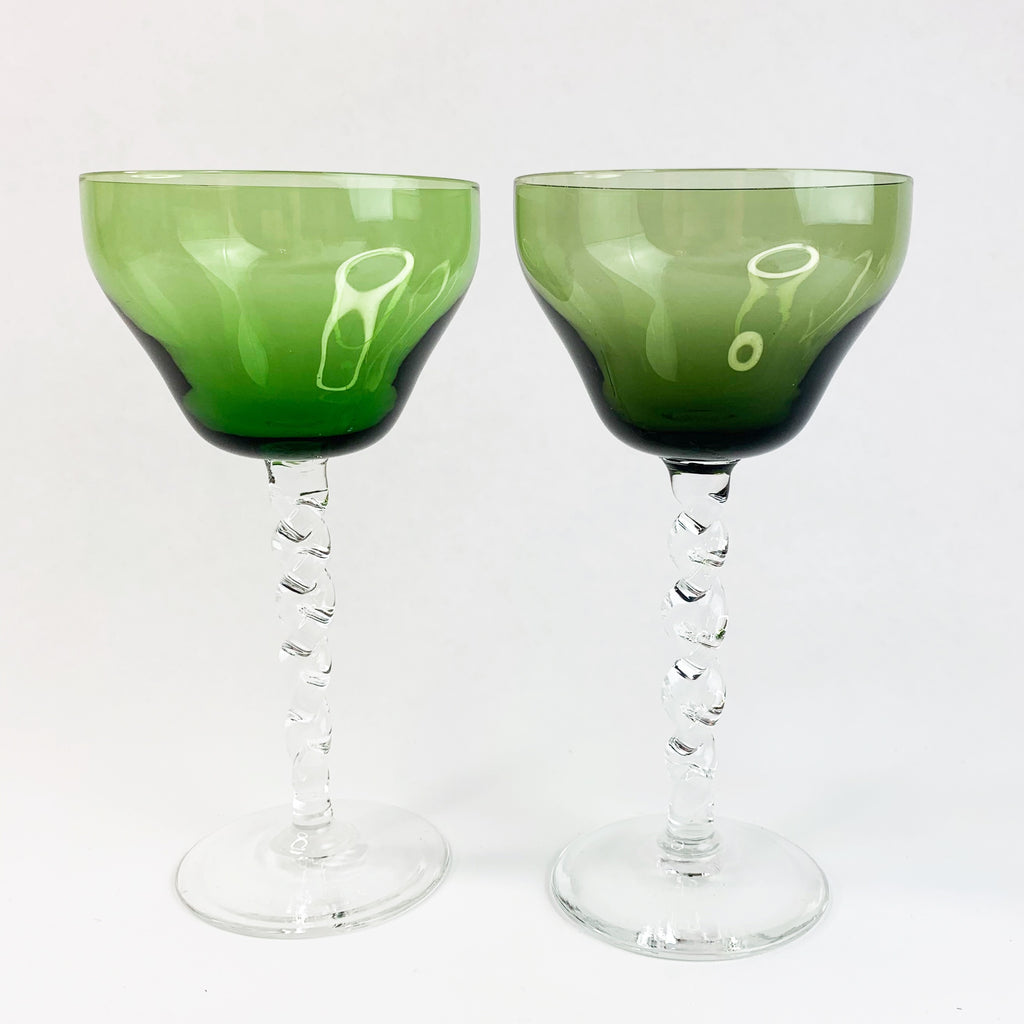 Vintage Champagne Spiral Barware Drinking Glasses