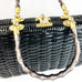 Vintage Woven Black Rattan Handbag Bag