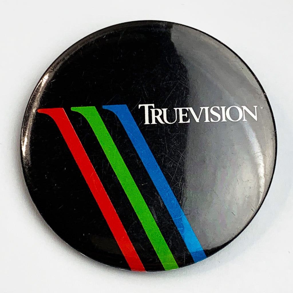 Vintage Truevision Computer Advertising Button Pn Pinback