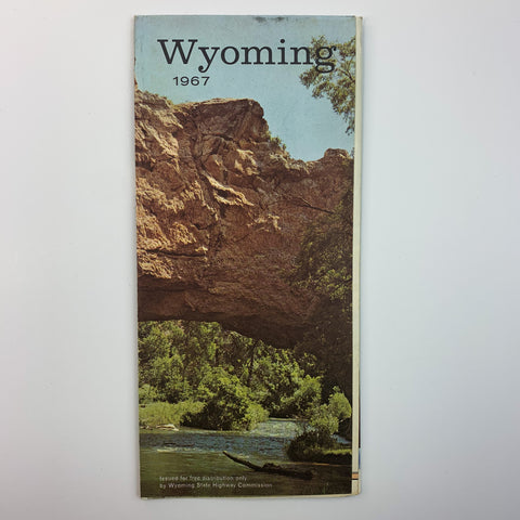 1967 WYOMING Road Map - Wyoming State Highway Commission