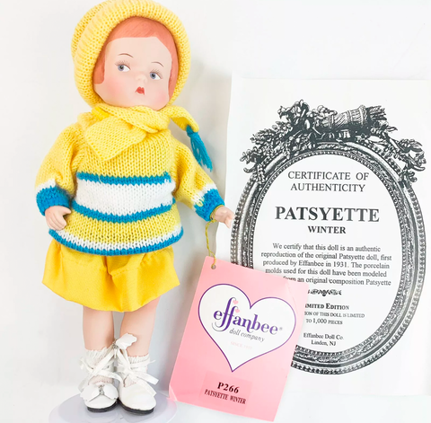 Effanbee 9" PATSYETTE Winter Porcelain Doll Limited Edition Doll