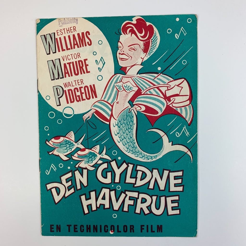 Million Dollar Mermaid Esther Williams Victor Mature Technicolor Danish Souvenir  Movie Program