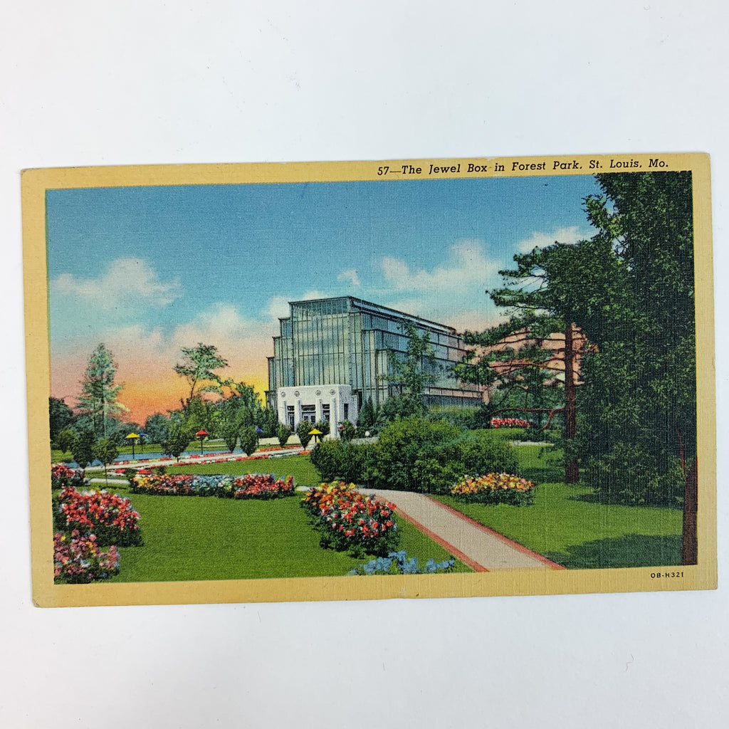 The Jewel Box in Forest Park St. Louis MO Linen Unposted Postcard