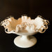 Vintage Milk Glass Ruffed Edge Candy Bowl Dish