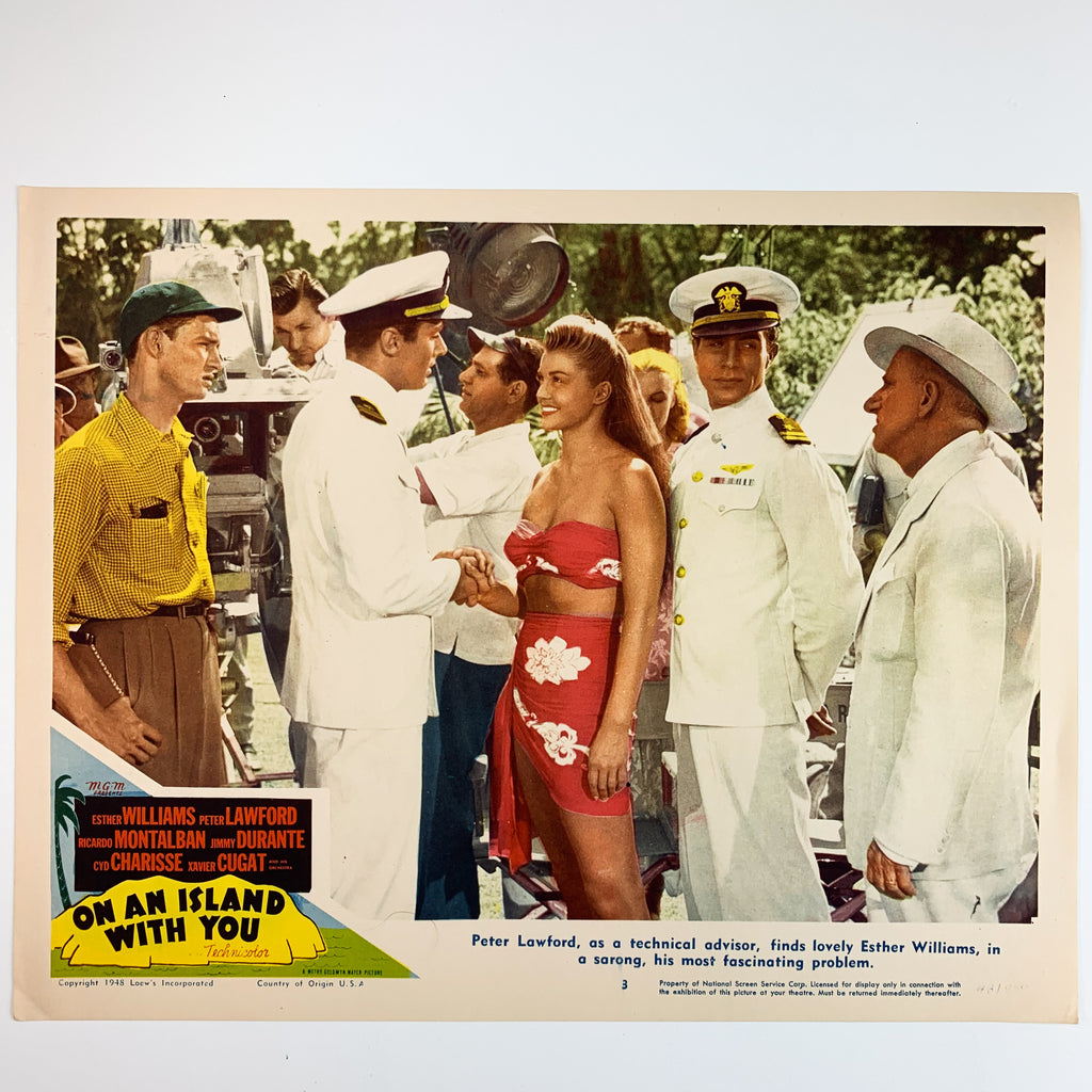 1948 On An Island With You Technicolor Esther Williams Peter Lawford Lobby Card