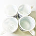 Vintage Glassbake Blue Onion Milk Glass Mugs