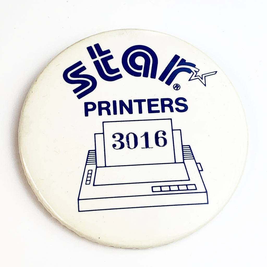 Vintage Star Micronics Printers 3016 Pinback Pin Button