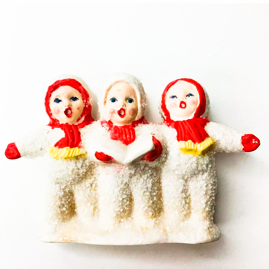 Vintage Christmas Holiday Carolers Choir Singing Girls Figurine