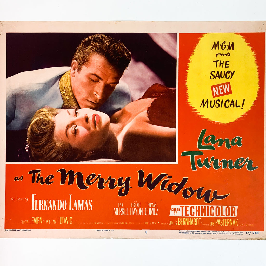 The Merry Widow MGM The Saucy Musical Lana Turner and Fernando Lamas Lobby Card