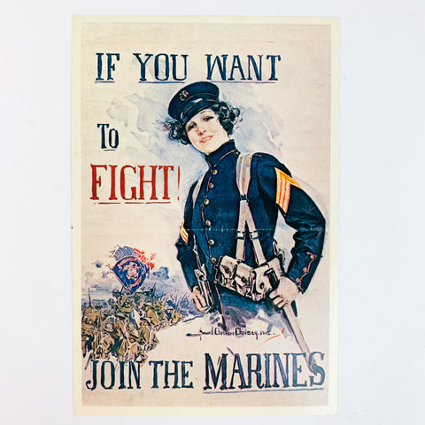 If You Want To Fight Join The Marines National Archives Postcard