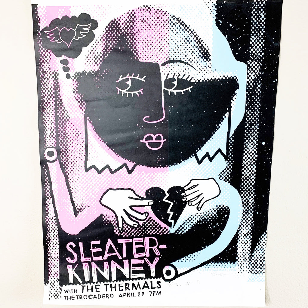 Sleater Kinney The Thermals Kevin Mercer Signed 2004 Rock Concert Poster