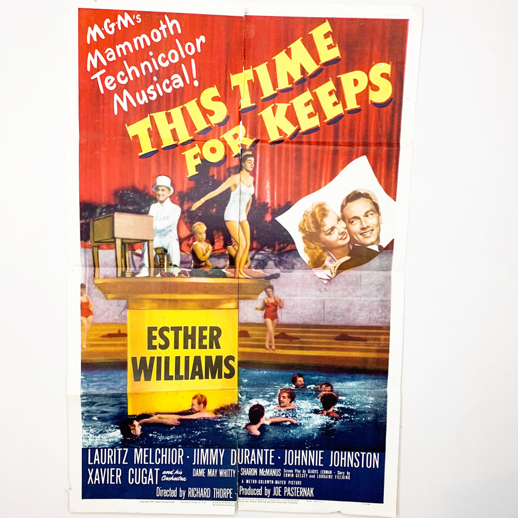 This Time For Keeps 1947 Esther Williams Tooker Litho Movie Poster