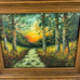 Antique Oil on Canvas Forest Landscape Signed Art