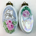 Vintage Yvonne Rector Signed Ceramic Brass Top Ornaments Signed 1996