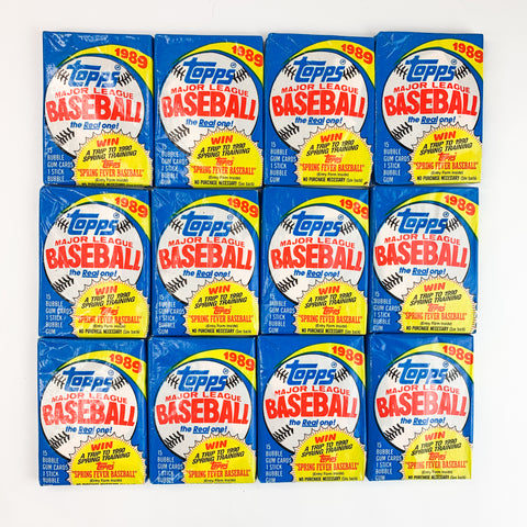 WAX PACK Topps Baseball 1989  12 Packs LOT Factory Sealed Unopened