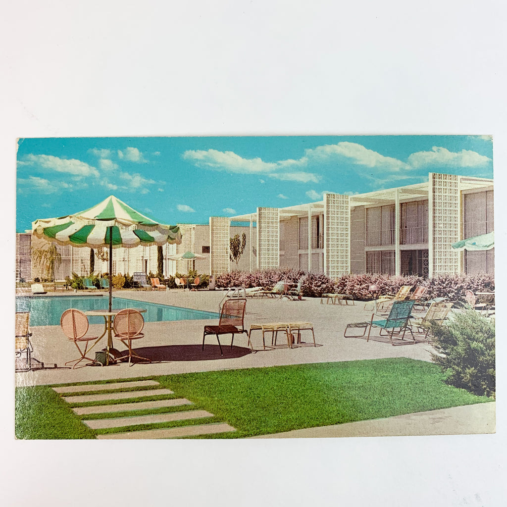 The Hilton Inn El Paso Texas Pool Scene Postcard