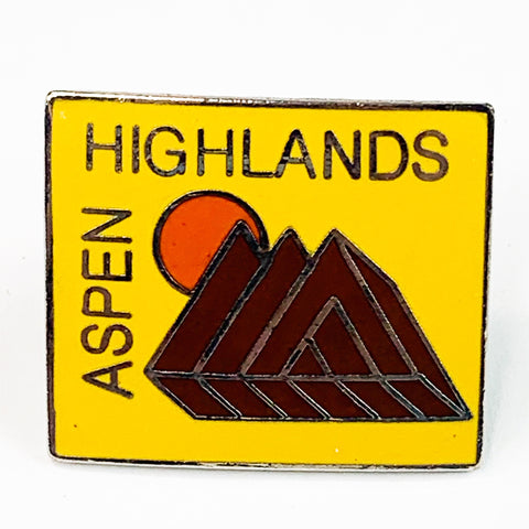 Vintage Aspen Highlands Colorado Souvenir Lapel Pin