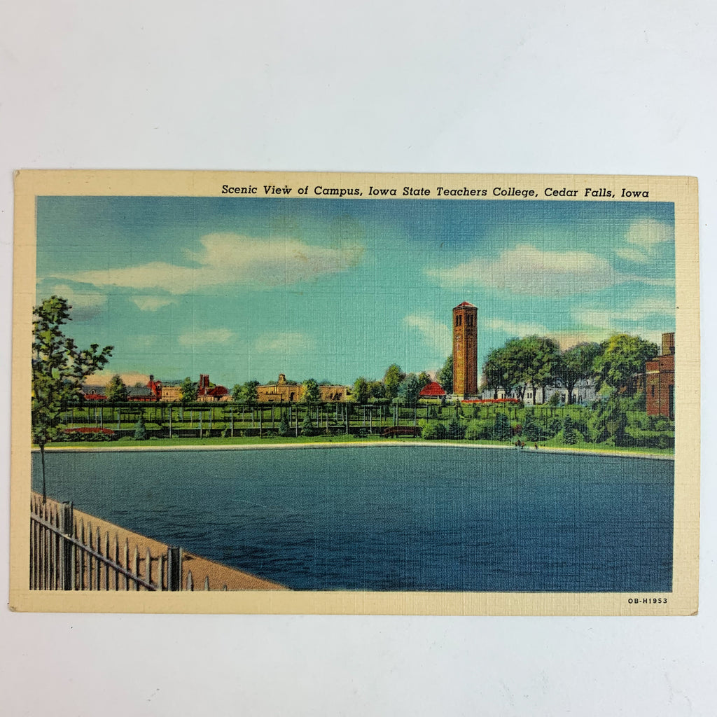 Scenic View Campus Iowa State Teachers College Cedar Falls Postcard
