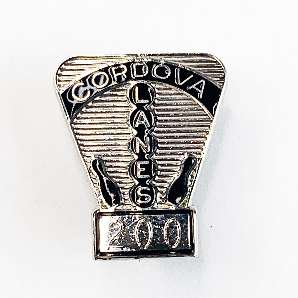 Vintage Bowling 200 Pin Cordova Lanes Award Lapel Pin