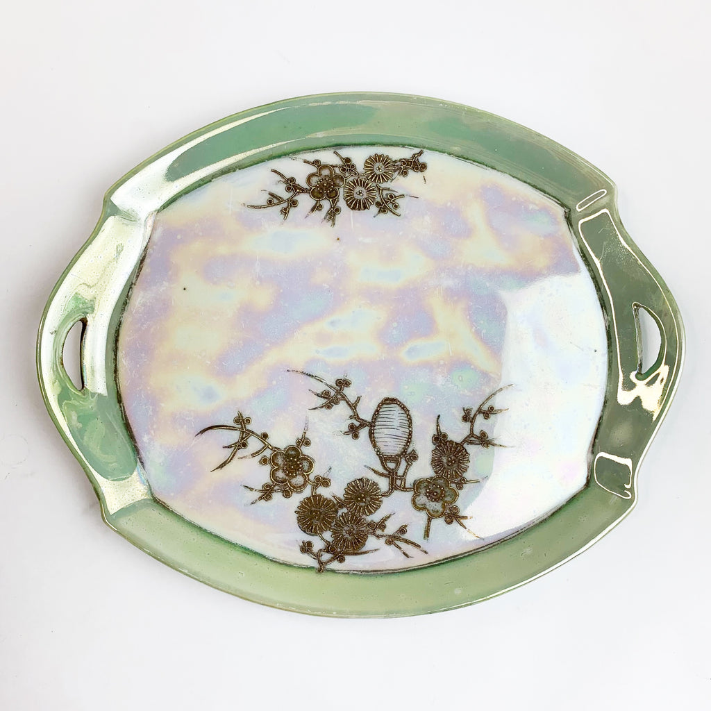 Vintage Hand Painted Made In Japan Handle Decorative Plate
