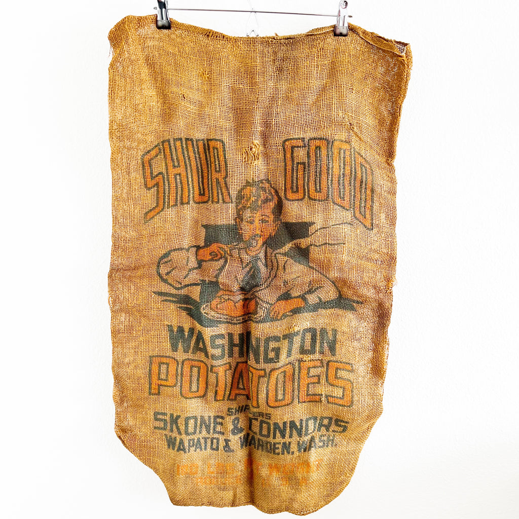 Vintage Burlap Shur Good Washington Potatoes Sack