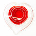 Vintage Glass Red Clear White Swirl Heart Paperweight