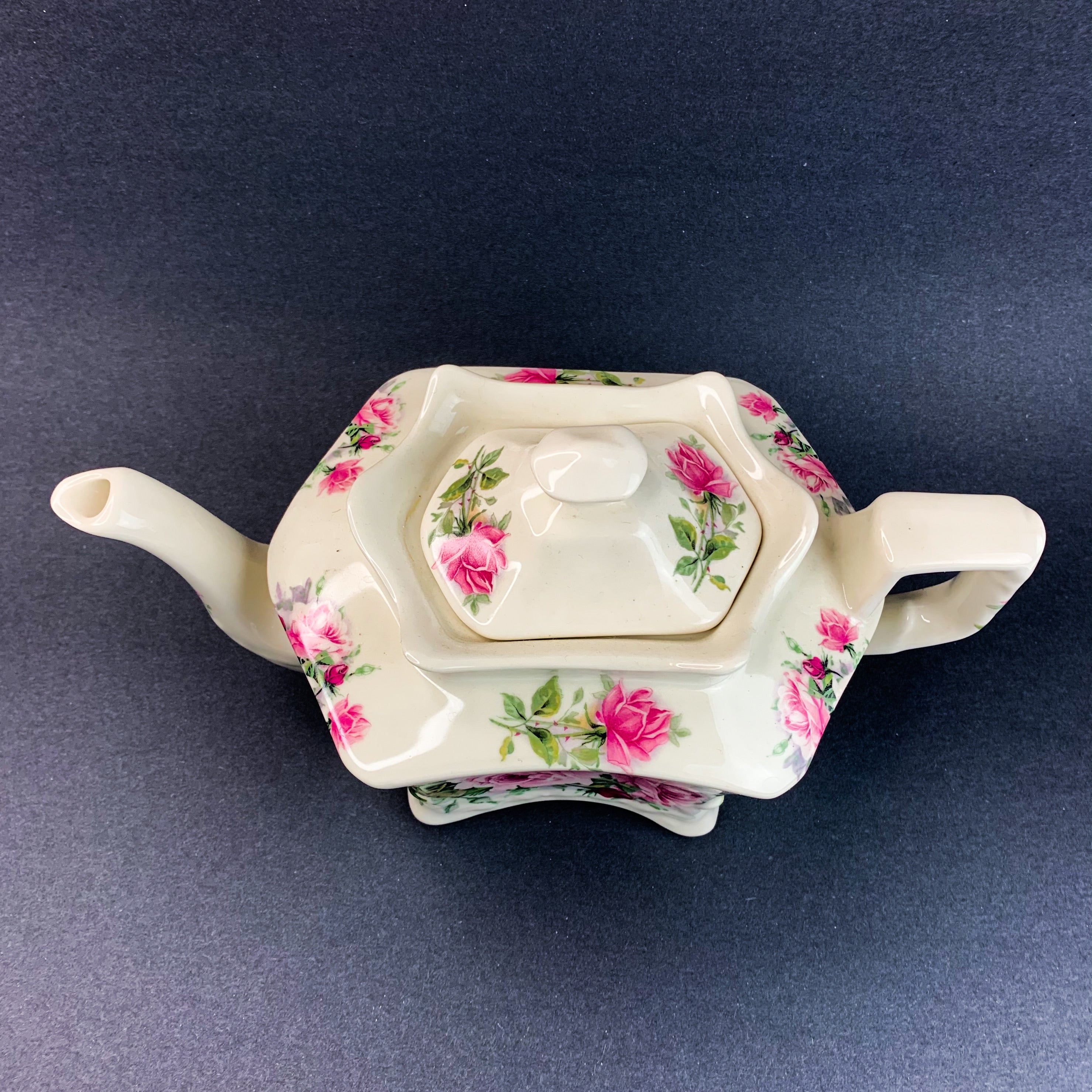 Vintage Crownford Giftware Rectangular Floral Design Teapot – The Stand ...
